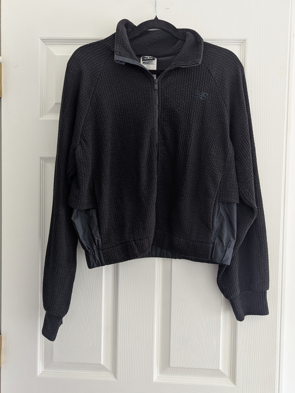 New Balance Black Textured Zip-Front Running Jacket